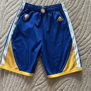 Golden state warriors Adidas Blue and Yellow Athletic Shorts